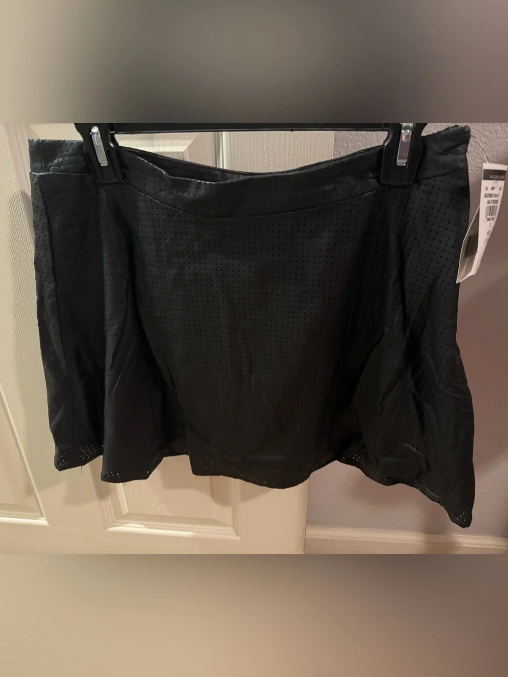 New Express Black Perforated Faux Leather Skirt Wilson’s Leather